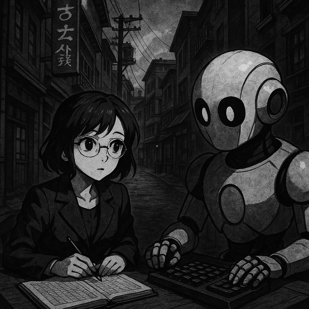 AI and Accounting – A human accountant working alongside a digital assistant analyzing financial data on a screen.